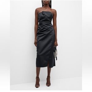 A.L.C. Nata Strapless Draped Midi Dress